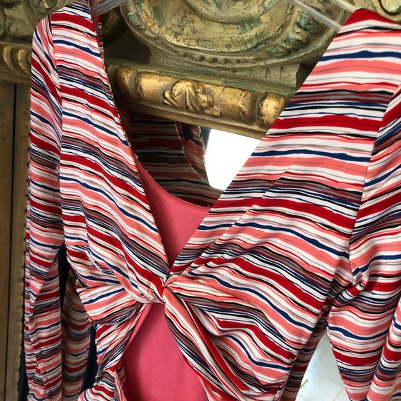 Ark & co Red White Blue Striped Long Sleeve Dress - Picture 5 of 8